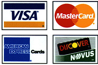 ACCEPTING VISA, MASTERCARD, AMERICAN EXPRESS AND DISCOVER